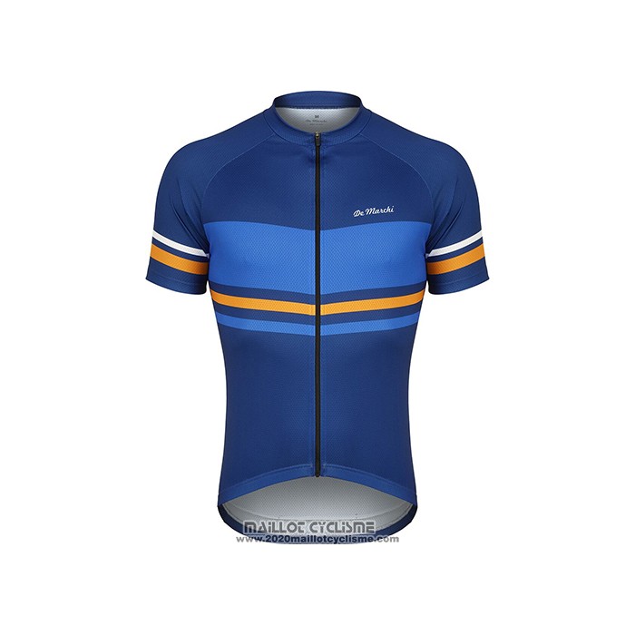 2021 Maillot Cyclisme de Marchi Bleu Manches Courtes et Cuissard